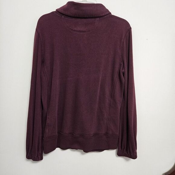Converse One Star Collared Sweatshirt Burgundy Womens Size L - Picture 4 of 9